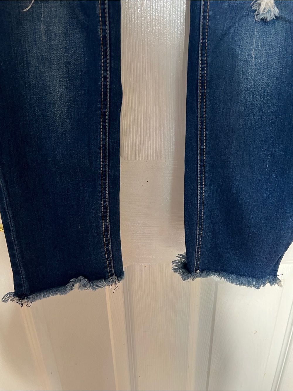 Love Indigo Dark Blue Distressed Straight Jeans - Picture 3 of 3